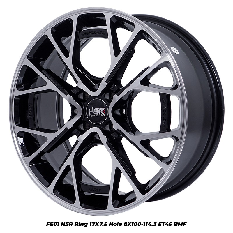 Velg R17 Mobil Yaris Jazz Mobilio HSR FE01 Ring 17 Lubang 4 Black Polish