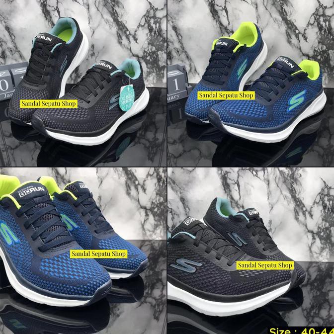 Skechers Go Run / Skechers Pria / Skehcers Gorun Pure / Sepatu Running - Hitam, 41