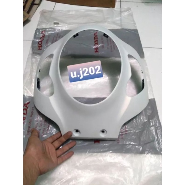 tameng lampu depan panel cover lampu depan scoopy new 2021 putih doff original parts
