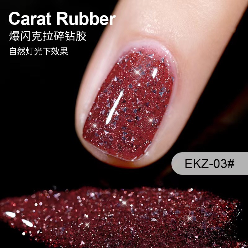 1SET AS GEL GLITTER SET 6 WARNA POT CARAT RUBBER FLASH MENYALA / KUTEK GEL FLASH AS GLITTER NEW CODE EKZ