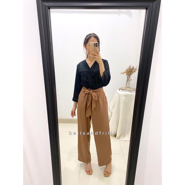 MIKU Pants Tie Bow Premium Knit / Kulot Pita Wanita / Celana Kasual Wanita / Celana Import Korea 1021