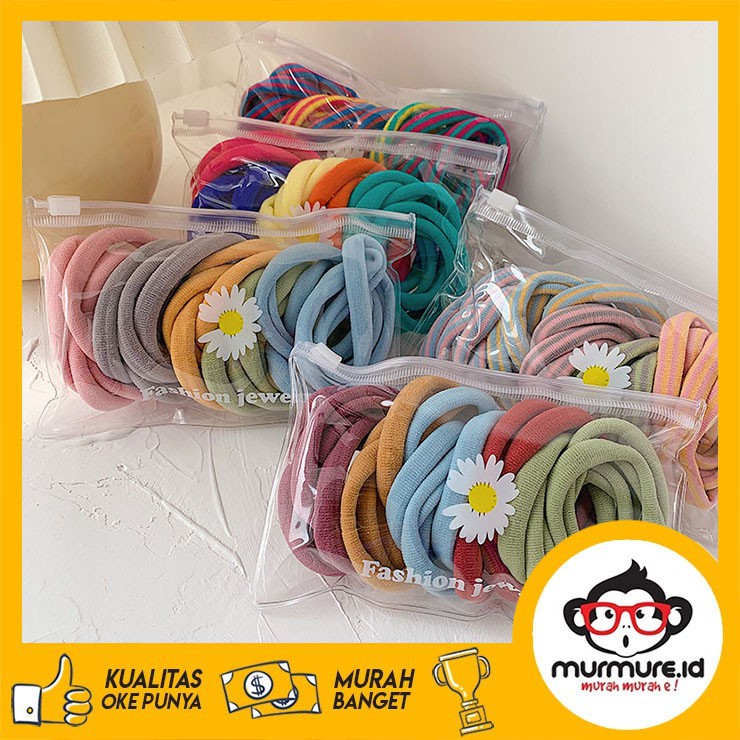 MURMURE.ID | 25 PCS KARET RAMBUT ELASTIS POLOS KUNCIR RAMBUT BULAT