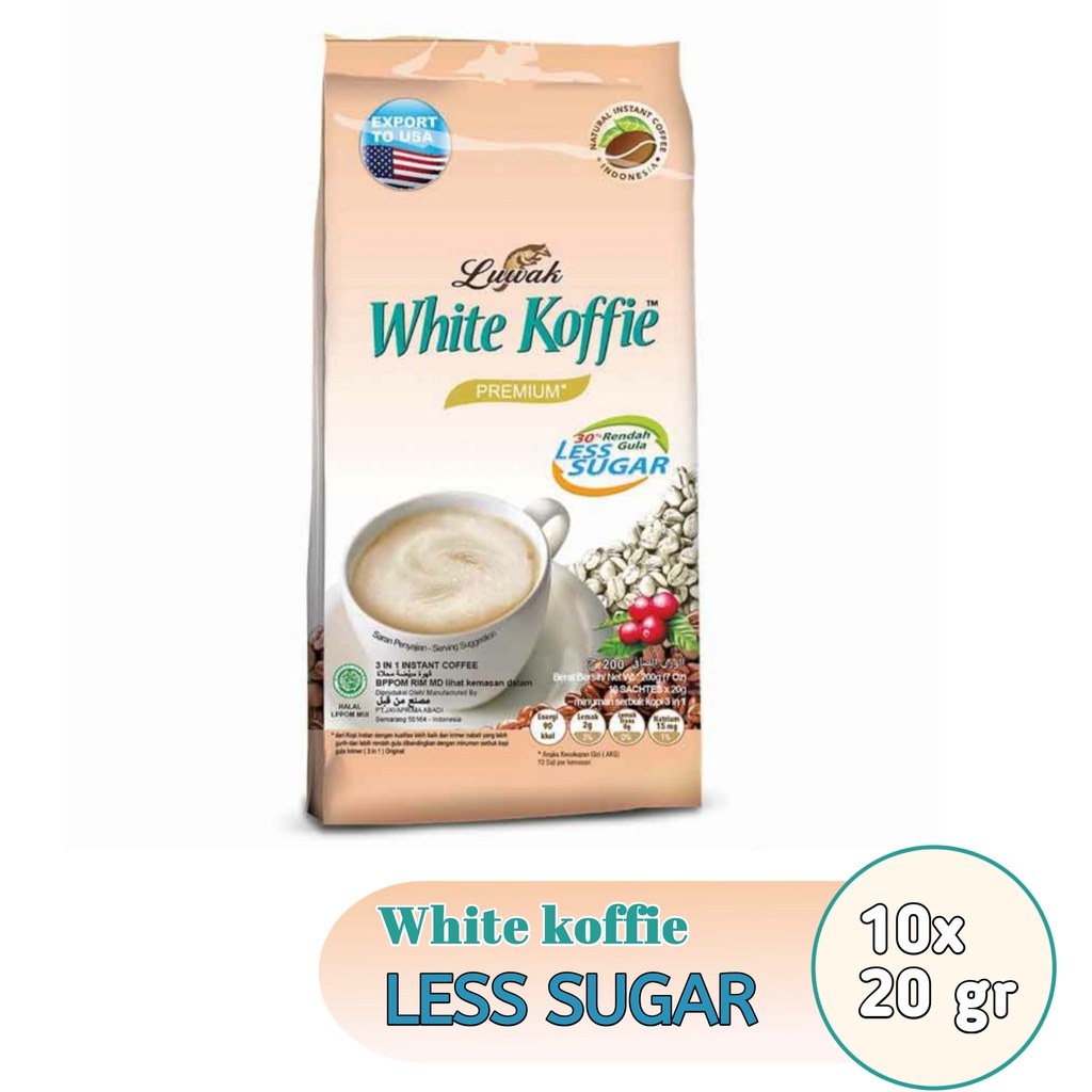 Luwak white coffee less sugar 10x20gr