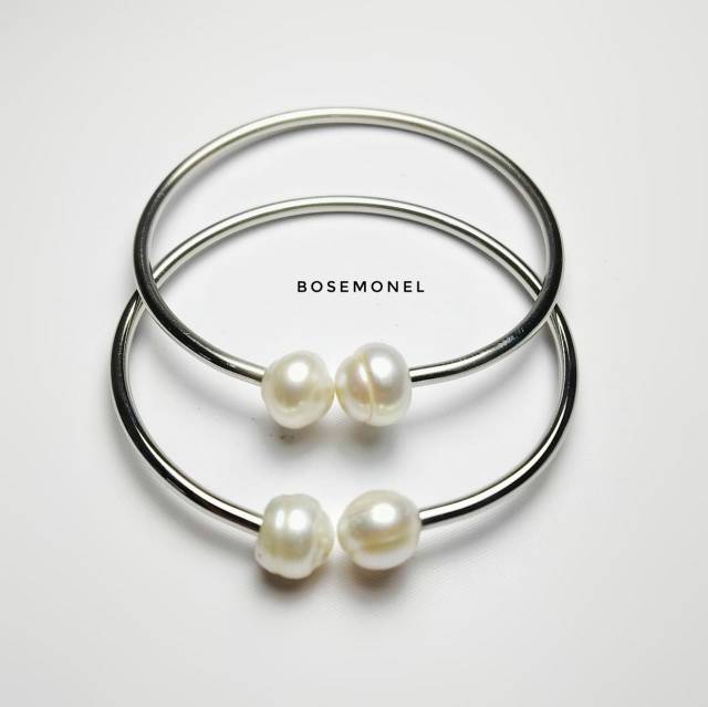 Gelang Monel Bola Mutiara Alami/Original