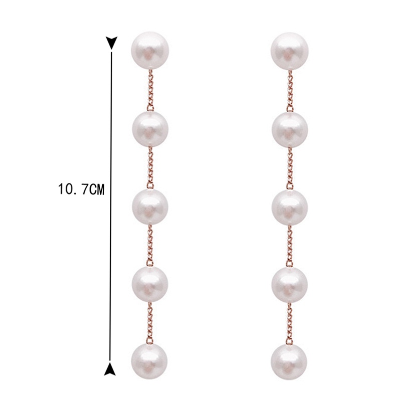 Anting Gantung Panjang Model Tetesan Air Dengan Rumbai Mutiara Natural Gaya Korea Jepang Untuk Wanita