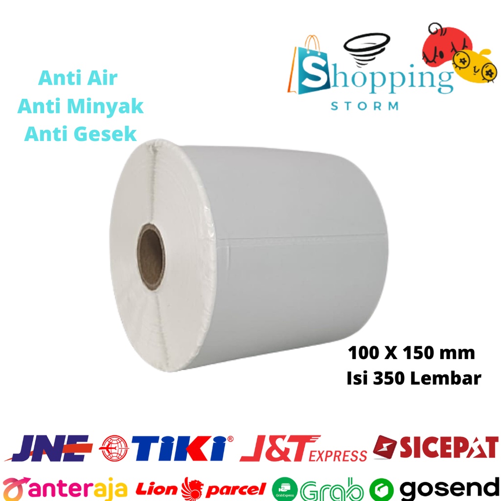 

Kertas Thermal Stiker Label Barcode Ukuran A6 Kertas Sticker Struk Kasir 100 x 150mm Isi 350pcs