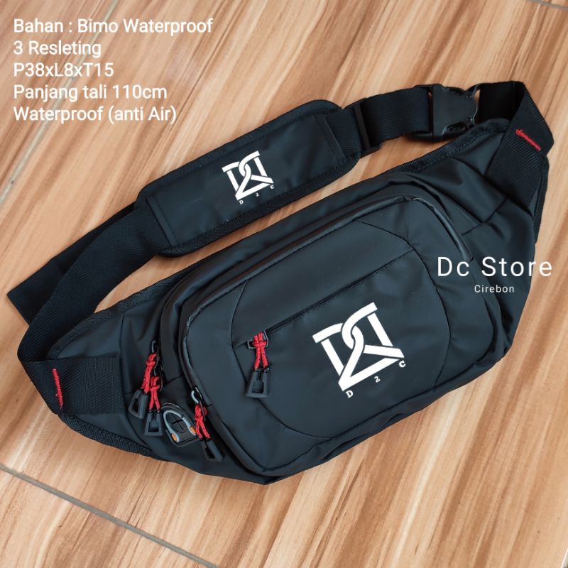 D2C TAS SELEMPANG WAIST BAG PRIA ANTI AIR RESLETING FULL WATERPROOF