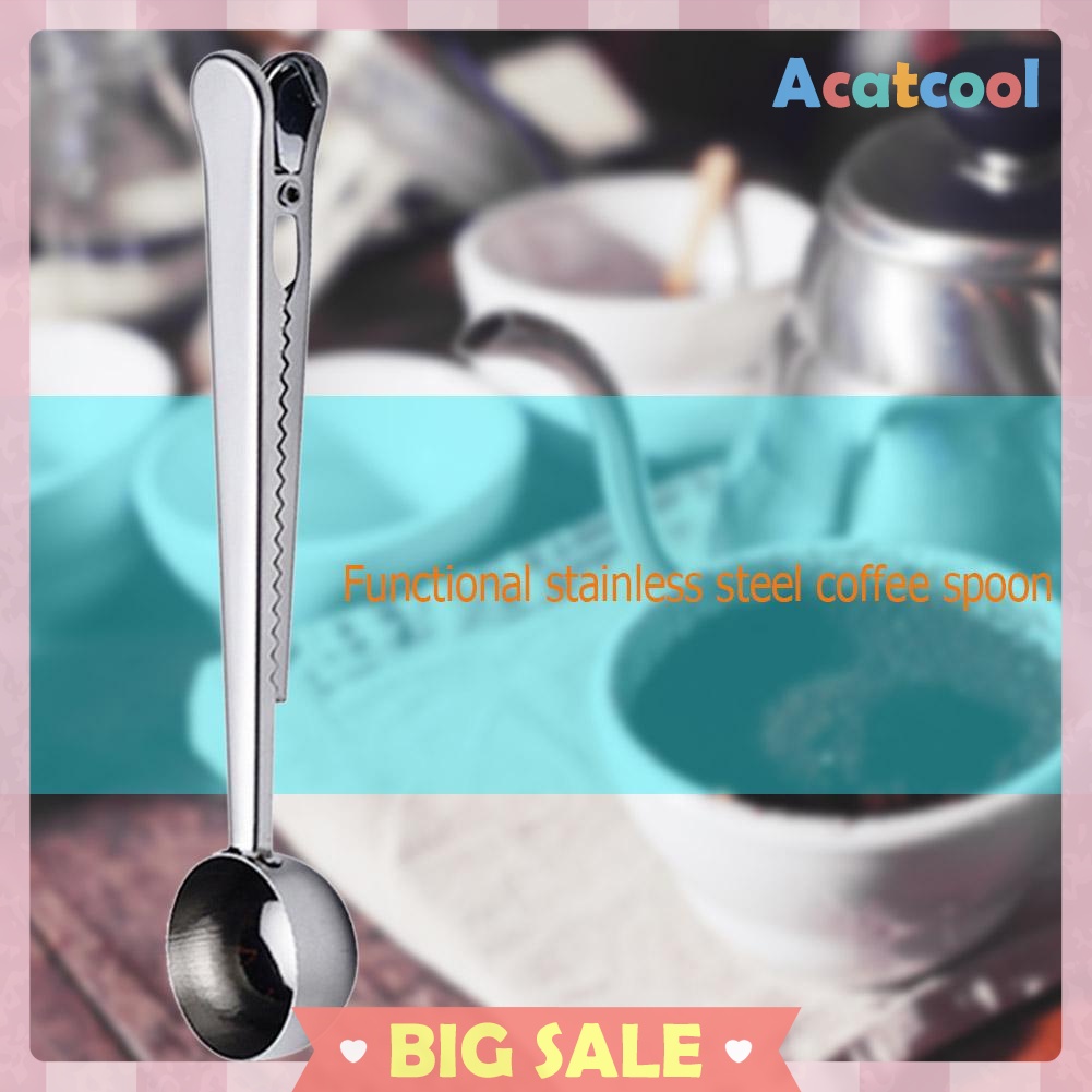 Tea Coffee Measuring Cup Scoop with Portable Bag Seal Clip Kitchen Supplies
