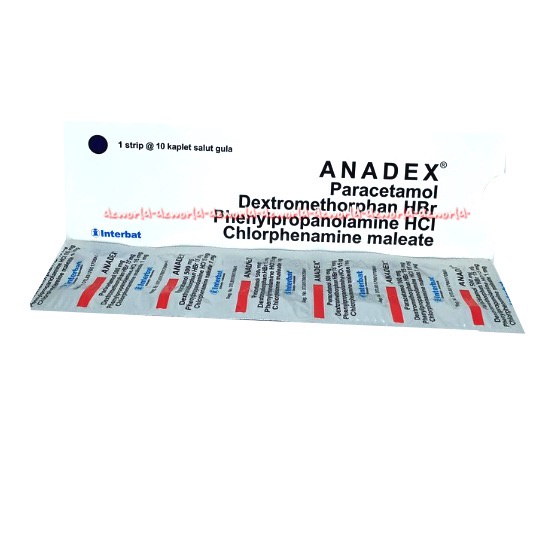 Anadex Paracetamol Dextromethorphan  10kaplet Obat Penurun Demam Anadek Ana Dex