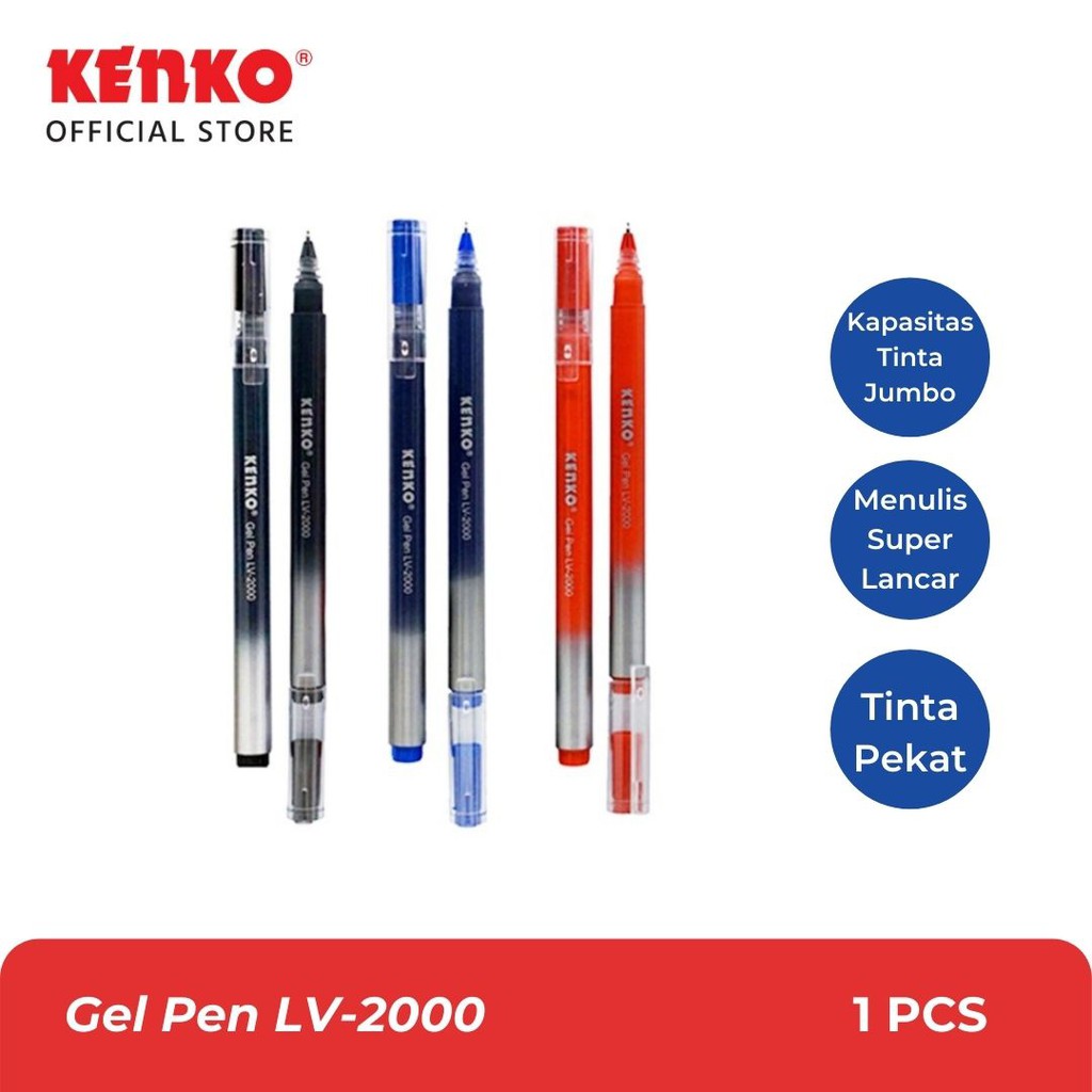 

KENKO GEL PEN / Pulpen Jel / Pena Jel / Pen Tinta Gel LV-2000