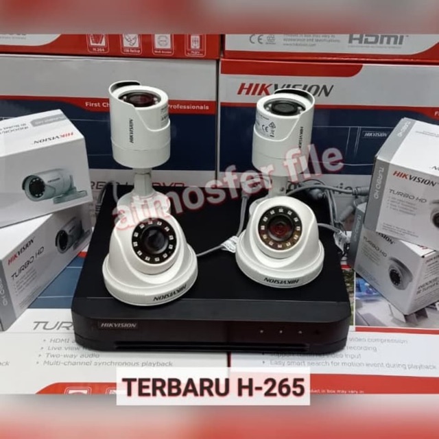 Paket cctv HIKVISION 8CH FULL HD & 4 CCTV 2MP ORIGINAL LENGKAP