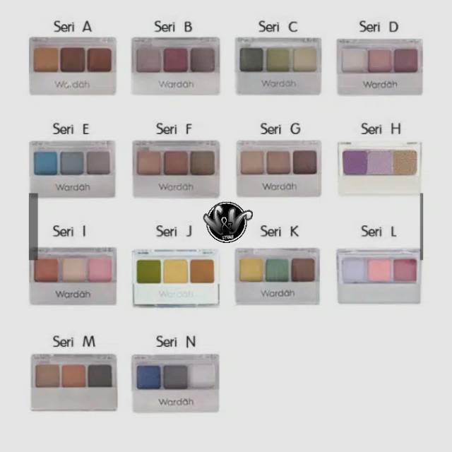 WARDAH EYESHADOW SERI A-N/WARDAH / EYESHADOW WARDAH / EYESHADOW / MAKEUP / KOSMETIK WAJAH / KOSMETIK