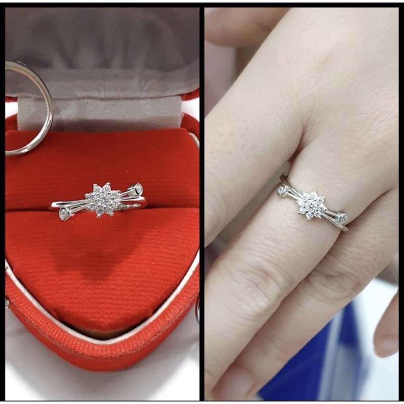 Cincin perak 925 lapis emas putih cincin wanita perak 925 lapis emas putih S407