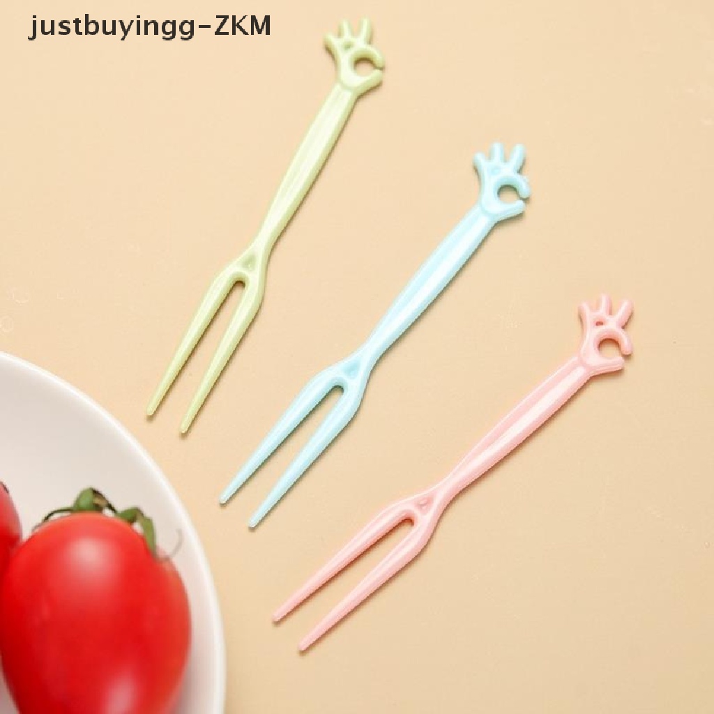 [justbuyingg] 50PCS Cute Plastic Fruit Pick Kids Bento Lunch Snack Cake Dessert Food Toothpick [zkm]