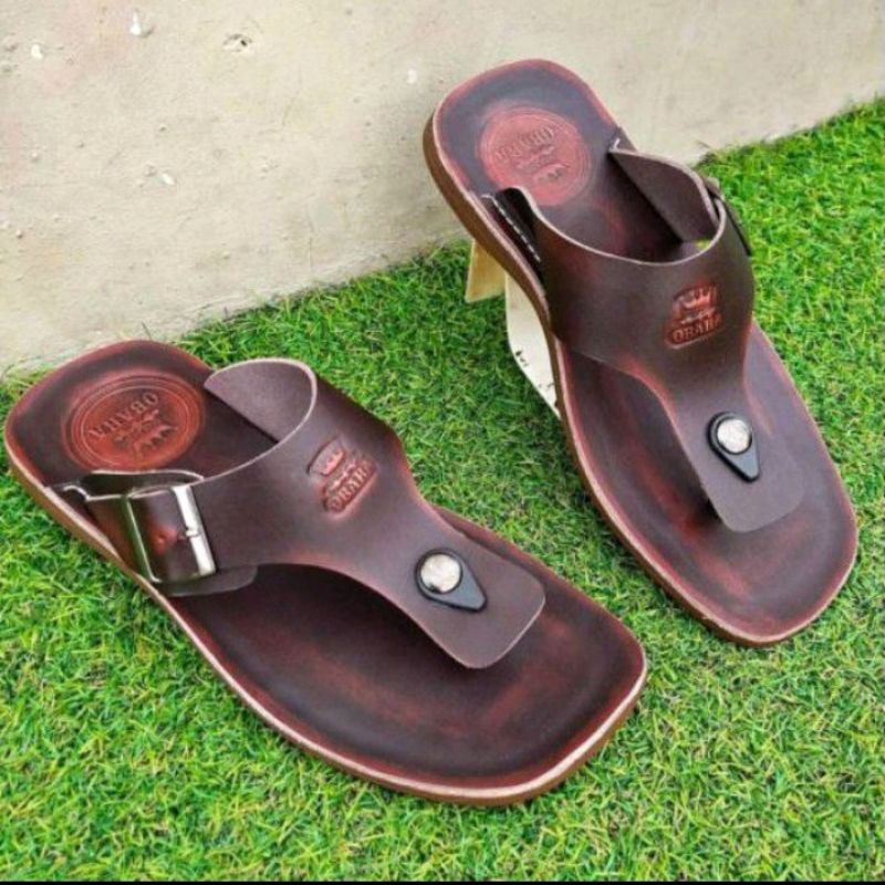 BISA COD  Sendal jepit pria kulit asli 100% Gudang sendal cibaduyut bandung home industri