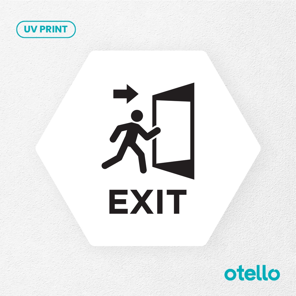 Exit Sign Board Akrilik Tempel Signage Dinding Sticker Papan Label Acrylic Restoran Dinding Petunjuk Toko Cafe