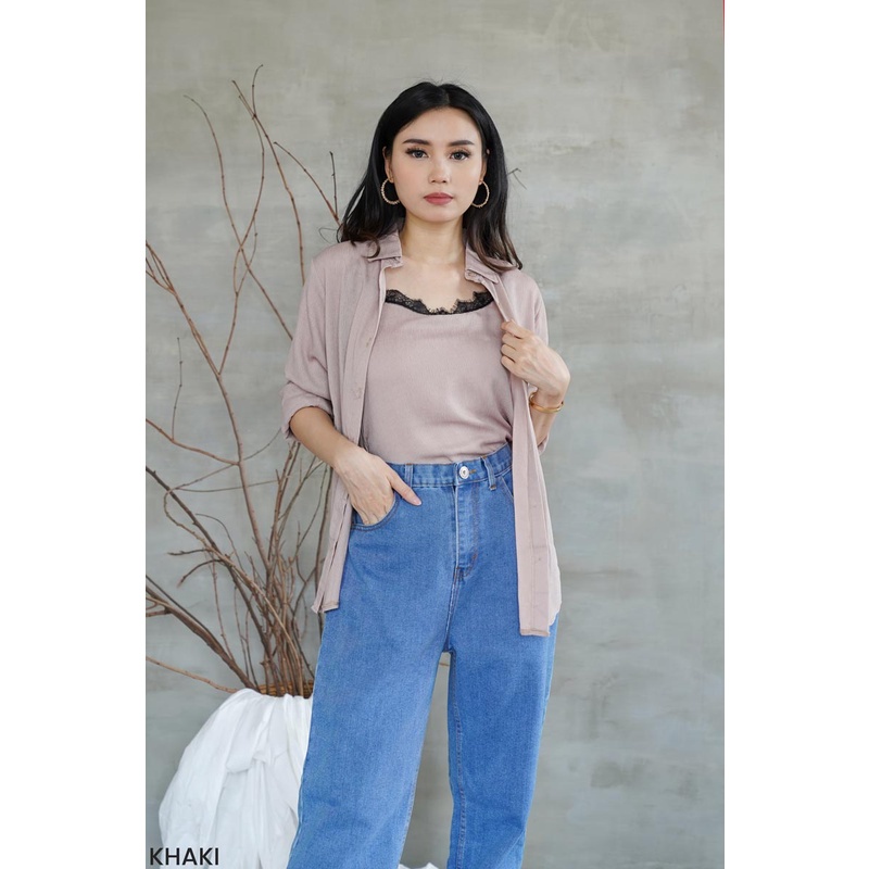 Set Outer Lyodra Kemeja dan Tanktop Wanita