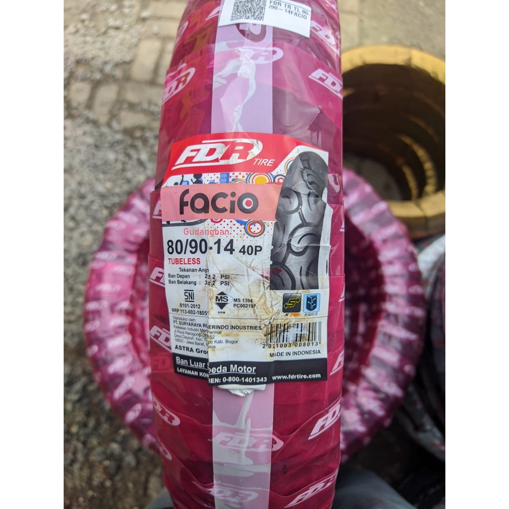 FDR Facio 80 90 14 Tubeless Ban luar Motor Matic Beat Vario FREE PENTIL BARU