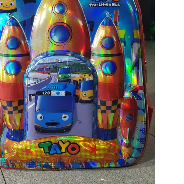 ☁ Tas Ransel Anak Embos LED LOL Hello Kitty Frozen Tayo Spiderman BumbleBee Robot Tas Anak Sekolah S
