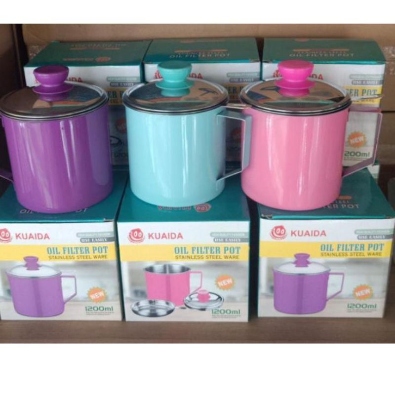 Oil Pot Saringan Minyak Stainless 1200ml Oilpot