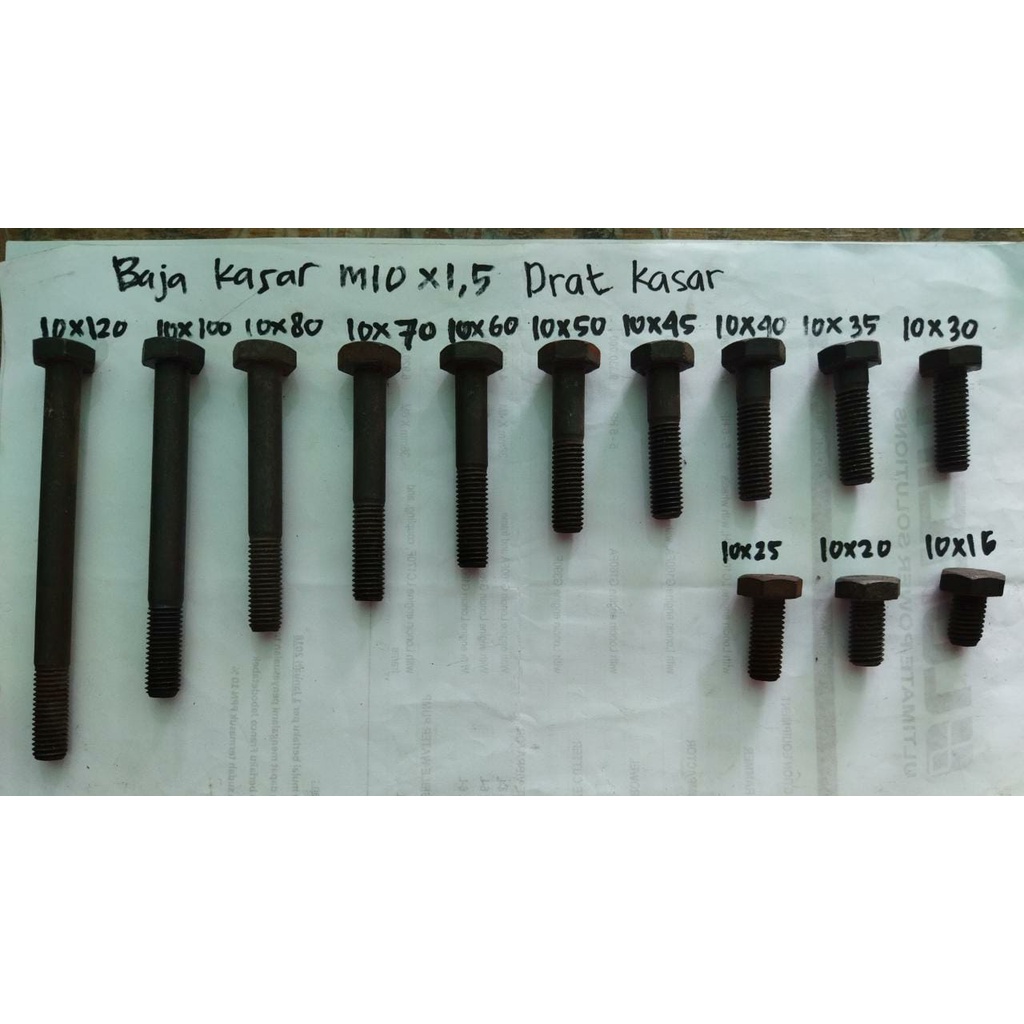 Jual BAUT MUR BAJA KASAR M10 Drat 14 Kepala Kunci 17 Drat P1.50mm ...