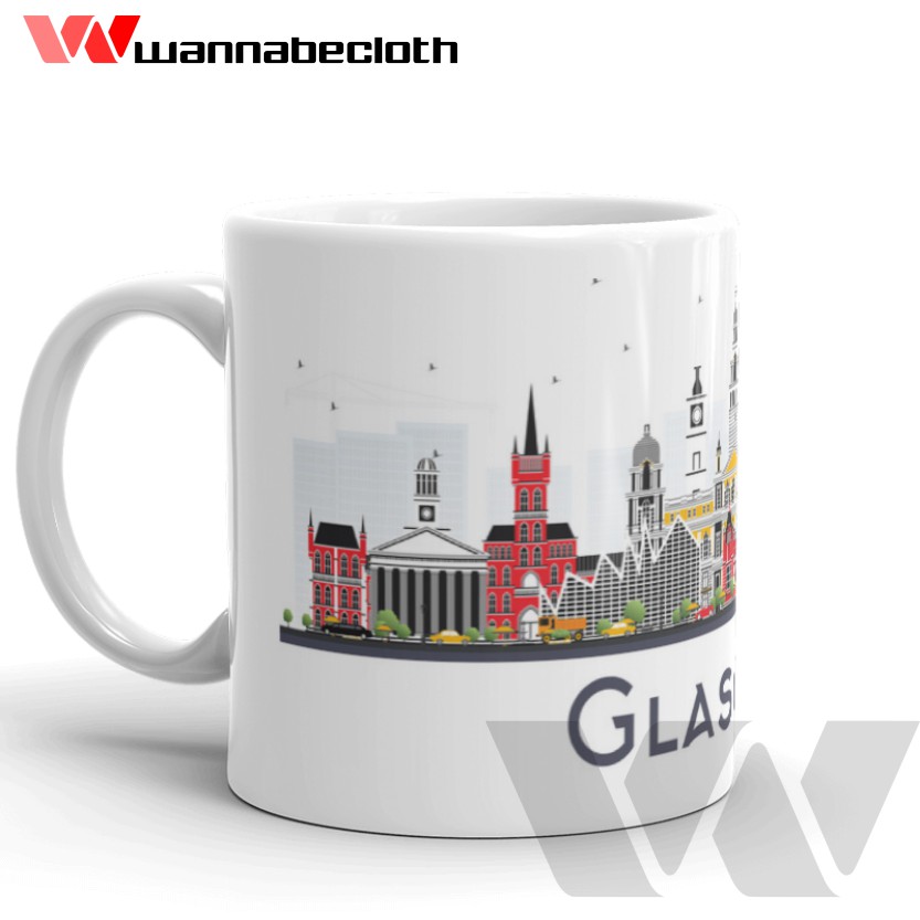 Gelas Glasgow Scotlandia Mug Glasgow Scotlandia Souvenir Glasgow Scotlandia Mug World City v2