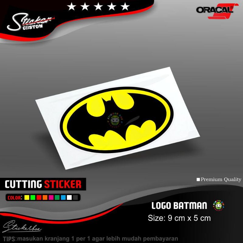 Batman logo  stiker batman stiker logo batman sticker cutting 2 warna 1pcs sticker tumpuk