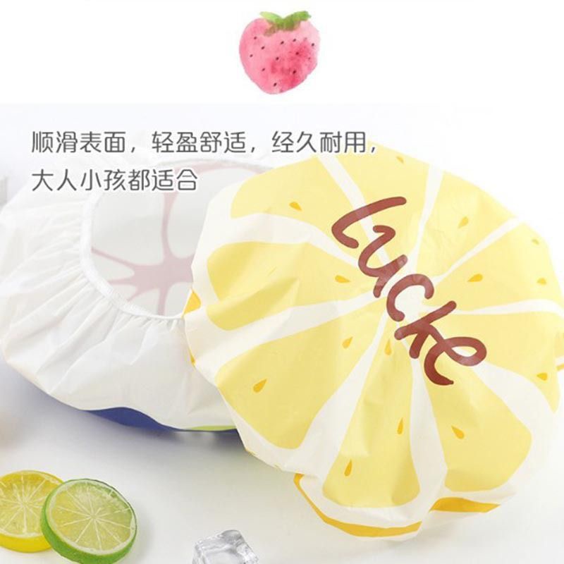 Shower cap fruit lucu cute topi keramas buah strawberry lemon kiwi penutup