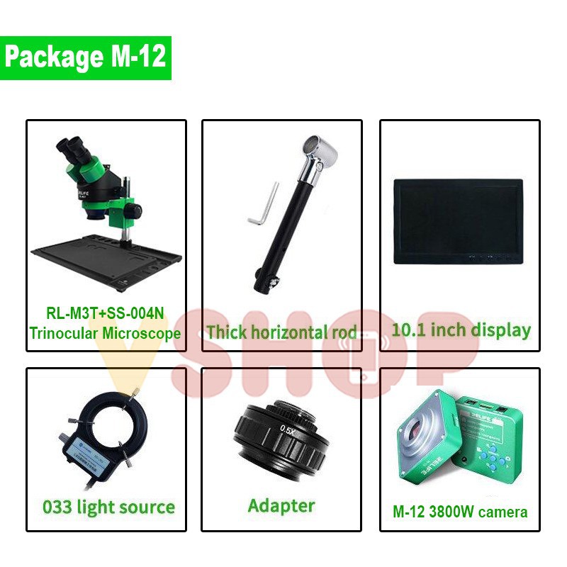 MICROSCOPE MIKROSKOP TRINOCULAR RELIFE RL-M3T+SS-004N+LED LAMP+DISPLAY