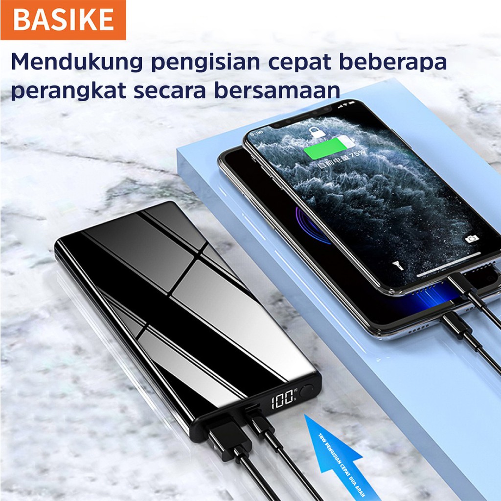 Powerbank Fast Charging QC 3.0 PD 22.5W 18W Mini Power Bank Murah Iphone 10000 mah LED murah Iphone 13 mini pro max 11 xr x 10 8 7 6 xiaomi Samsung Oppo Vivo hp murah Realme Redmi infinix Ipad Gadgets BASIKE-6