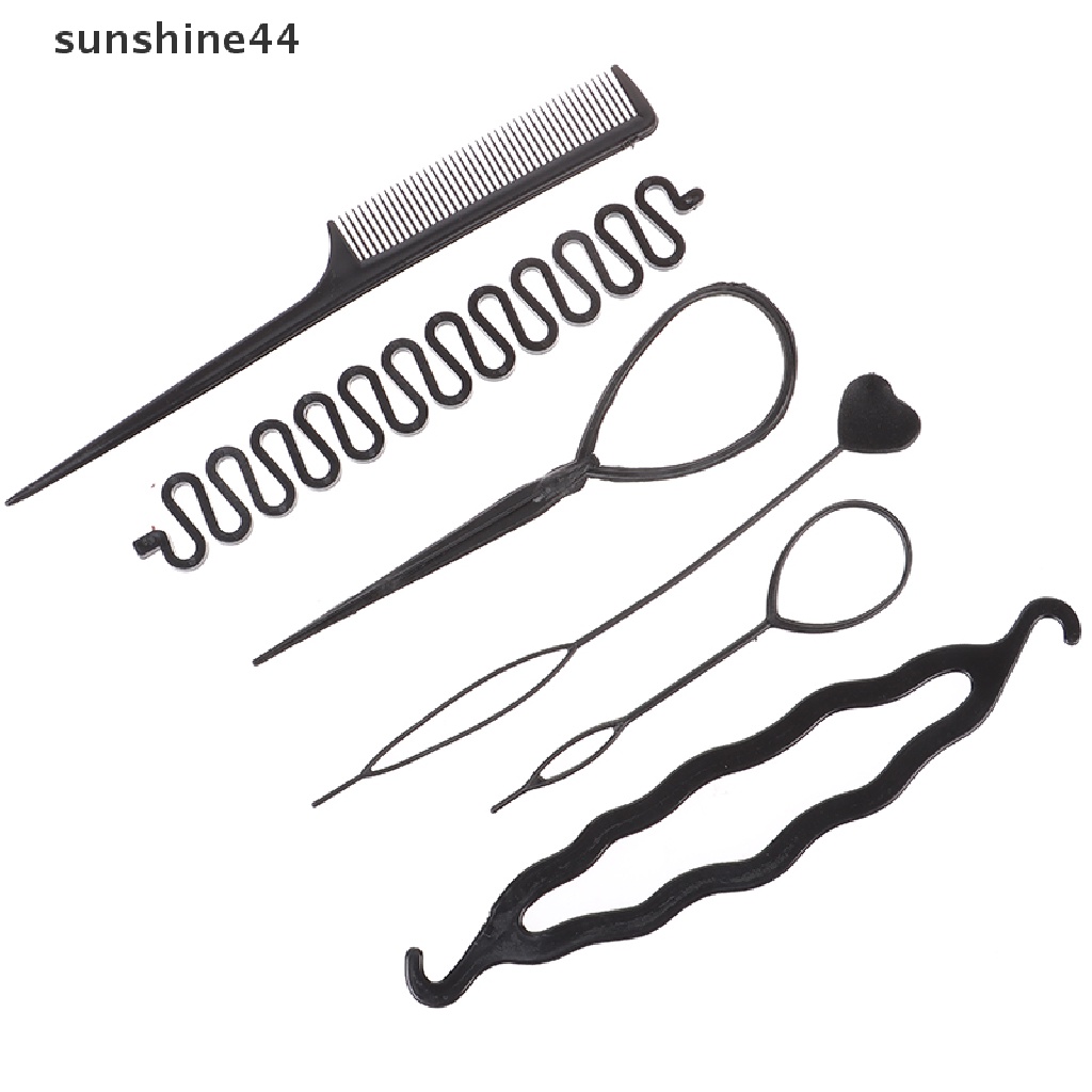 Sunshine 6Pcs / Set Alat Kepang / Keriting Rambut Spiral Untuk Anak Perempuan