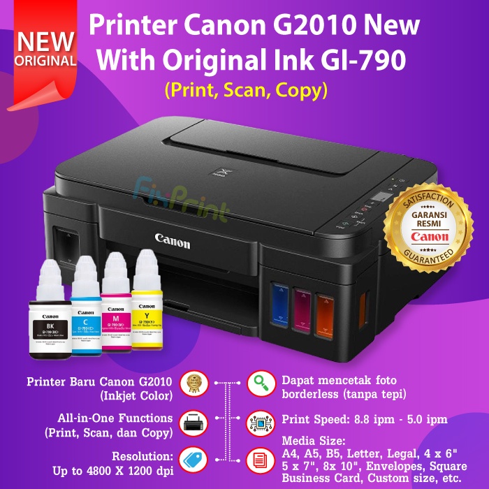 Printer Canon PIXMA G2010 G-2010 G 2010 Print Scan Copy Multifunciton All in One New