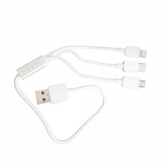 Vidvie 3in1 cable kabel charger data micro lightning iphone type c