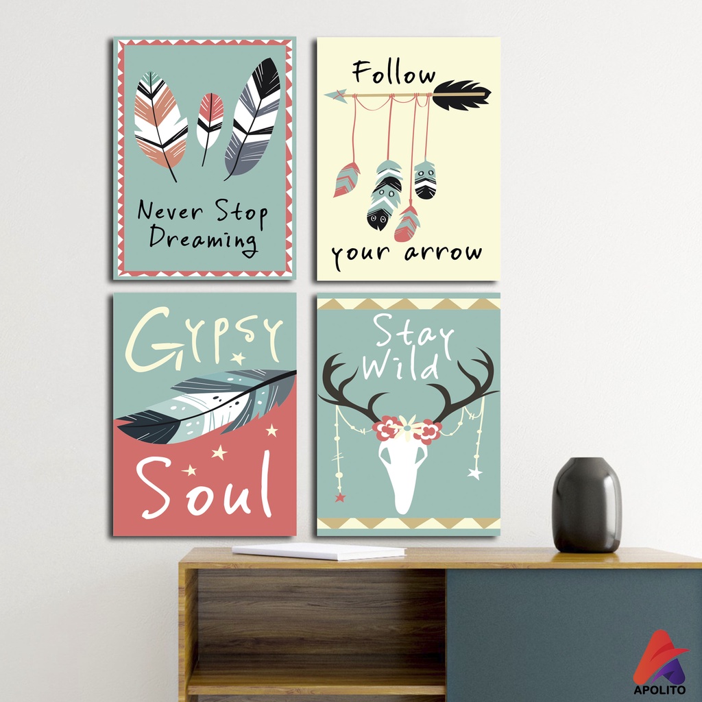 HIASAN DINDING ABSTRAK WALL DECOR PAJANGAN POSTER KAYU HIASAN DINDING KAMAR RUANGAN ABSTRAK RAUNG TAMU BOHO ABSTRAK
