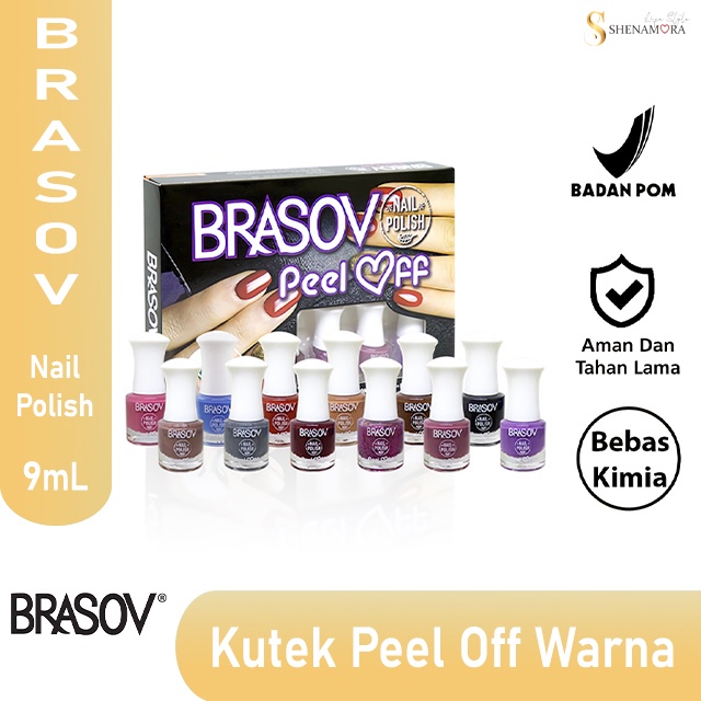 Brasov Nail Polish Peel-Off /Kutek Cat Kuku Kupas 9 ml ( 12 botol )