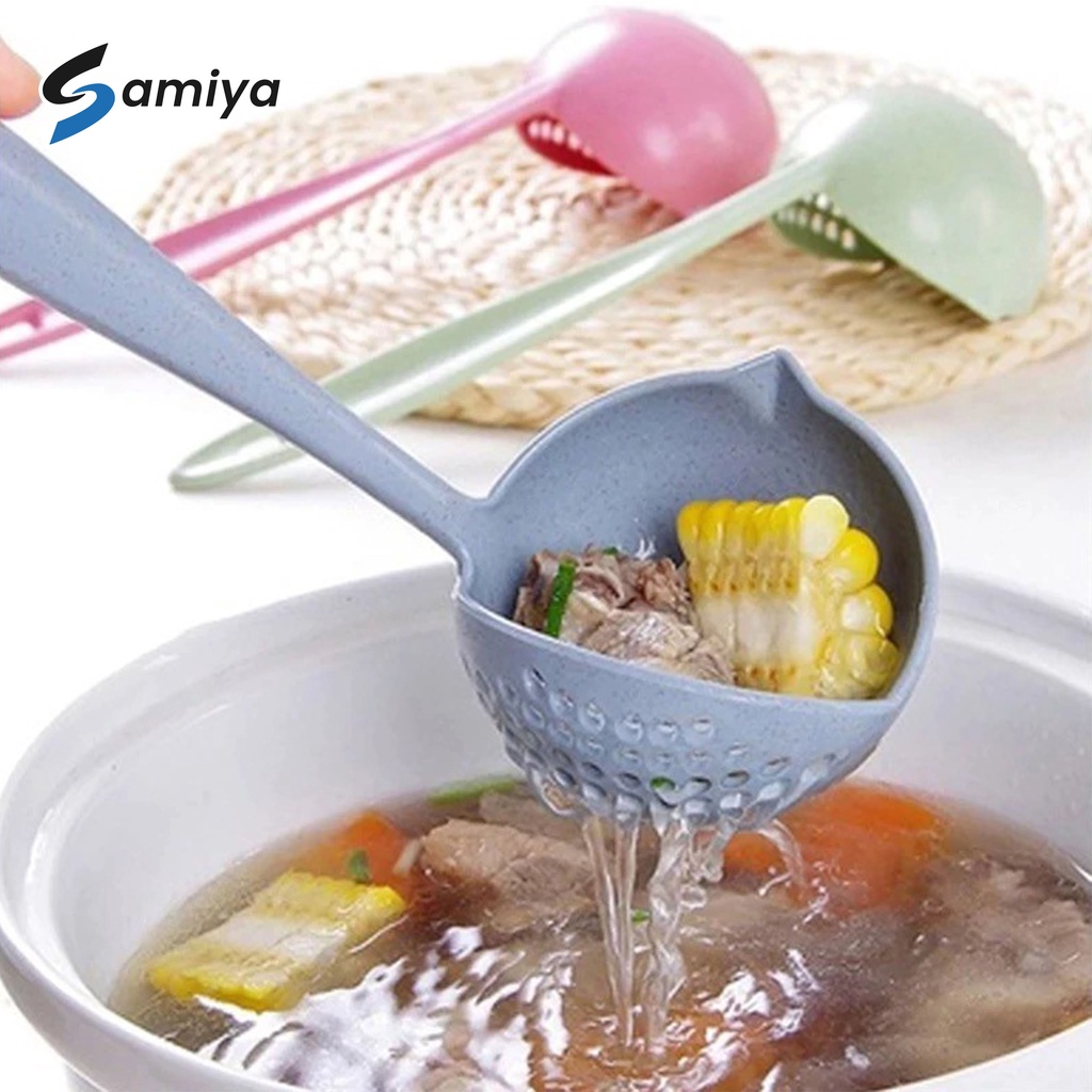 sendok kuah sayur soup filter 2in1 / wheat straw colander hot pot spoon shabu shabu / centong sop