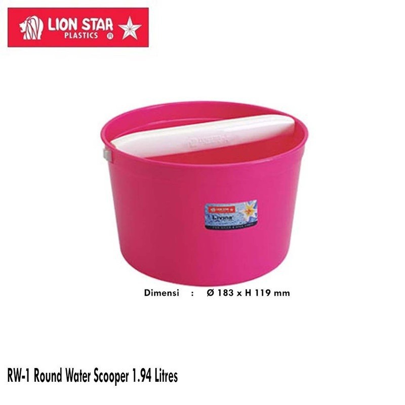 LION STAR RW 1 ROUND WATER SCOOPER GAYUNG BULAT GAGANG TENGAH LIONSTAR WARNA