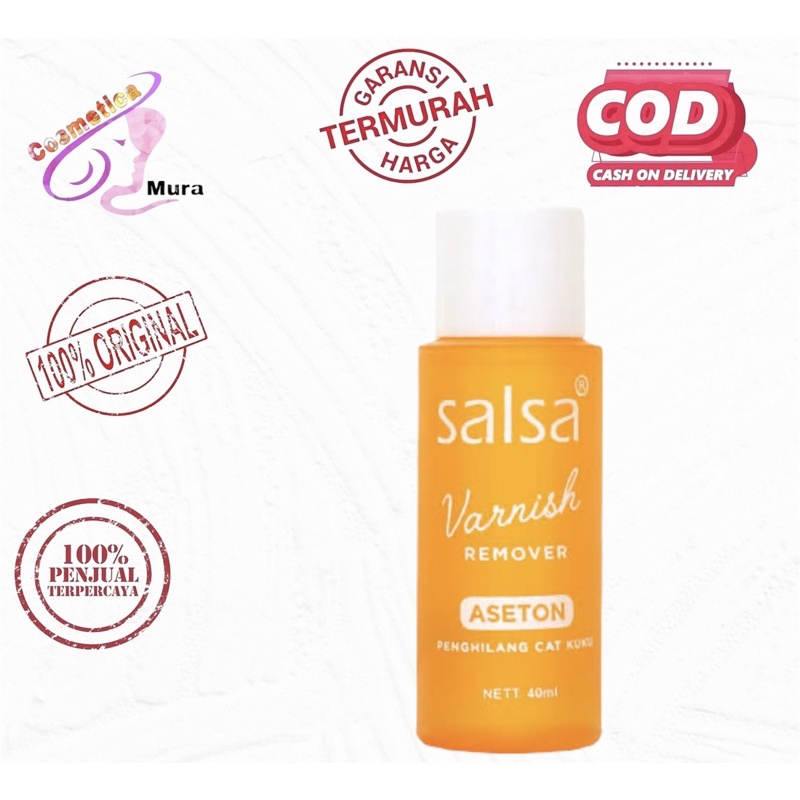 [ 40 ml / kecil ] aseton Salsa nail polish / penghapus kutek salsa / salsa vanish remover