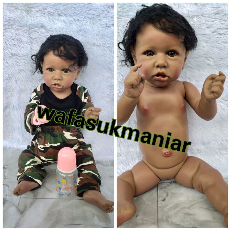 Boneka Bayi Reborn / Boneka Bayi afrika / Baby Reborn Doll / Boneka kriwil