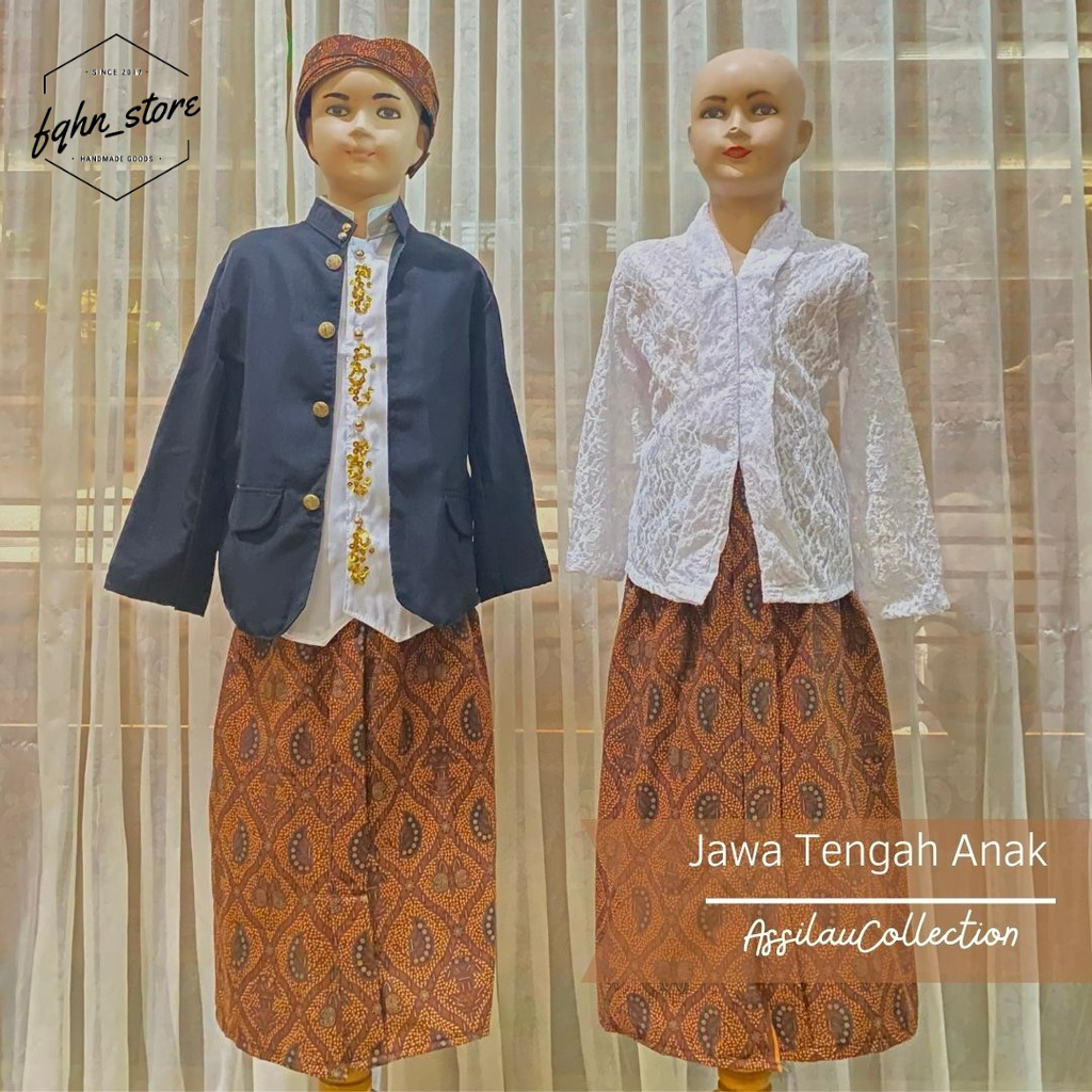 Baju Adat Beskap Jawa Tengah Anak satuan (Laki/Cewek)