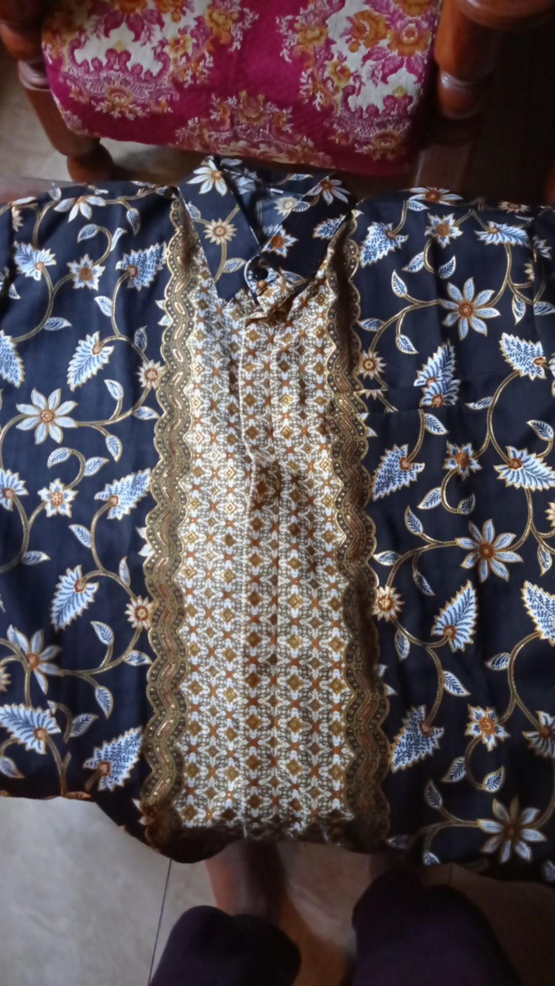 Wm>couple Batik Lengan Panjang Hem Lengan Panjang Couple Keluarga Couple Paya Gold