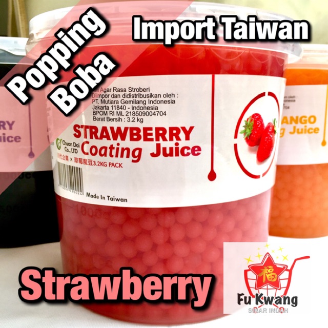 

[Khusus Gosend] Popping Boba Rasa Strawberry Import Taiwan 3,2 kg