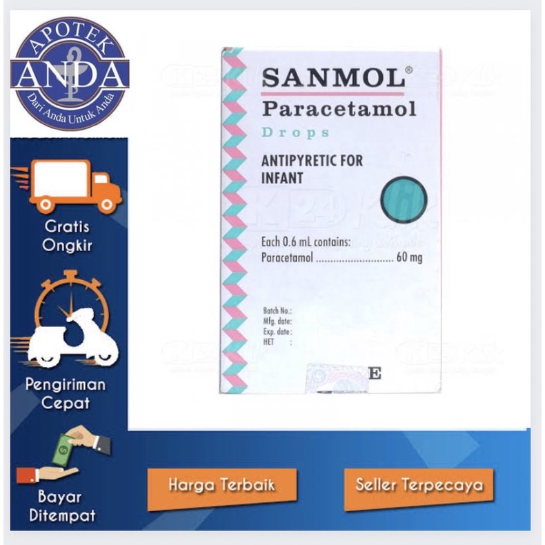 Sanmol drop / Sanmol Sirup / Paracetamol Sirup / Pereda Demam anak