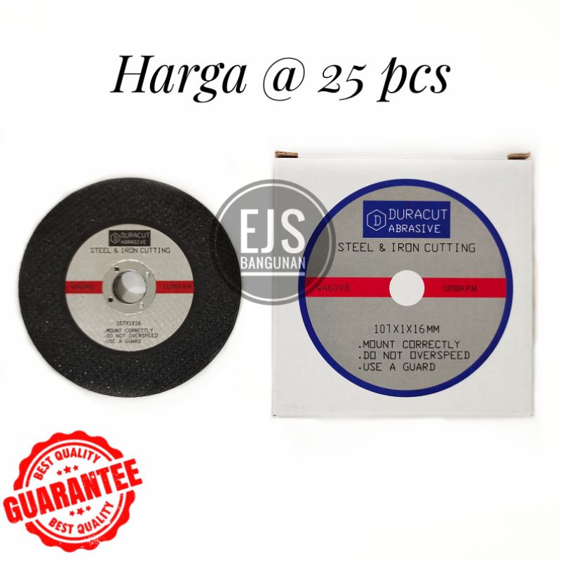 [1kotak]Batu Potong Besi Duracut 4" setara WD / Mata Gerinda Potong