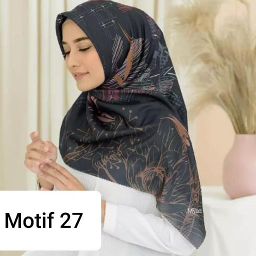 Basicϟmurah Hijab Voal Motif Premium DeenayKW Segi Empat Lasercut