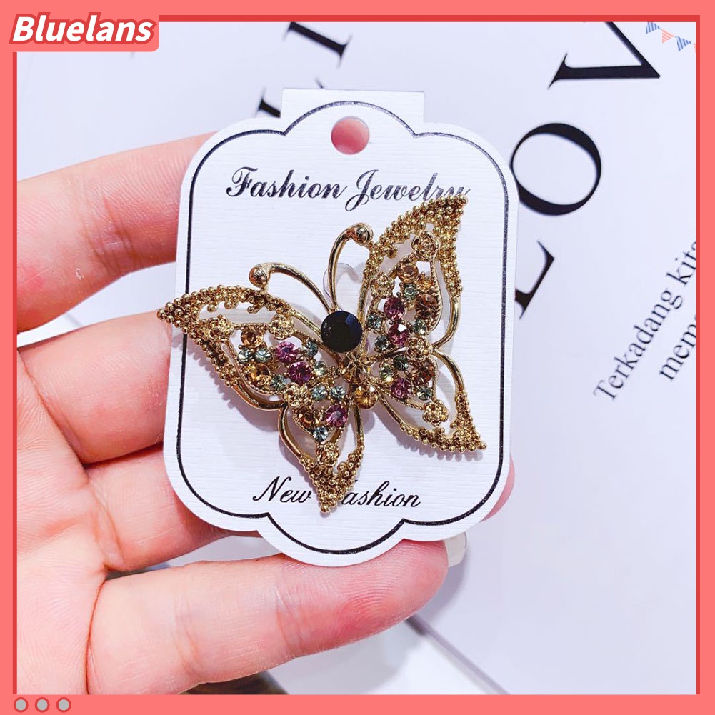 Bros Pin Bentuk Rubah Butterfly Kelinci Aksen Berlian Imitasi Untuk Wanita