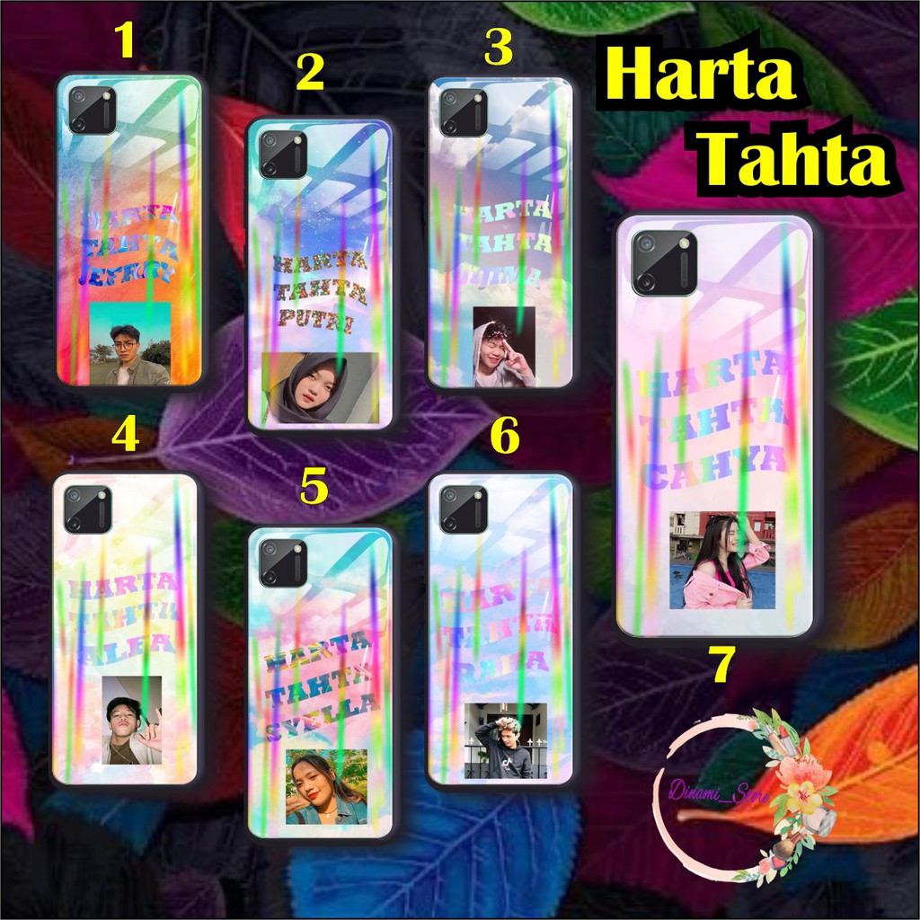 Back case glass aurora HARTA TAHTA Oppo A3s A1k A5 A9 2020 A7 F9 A5s A31 A52 a53 A92 A37 A57 DST1648