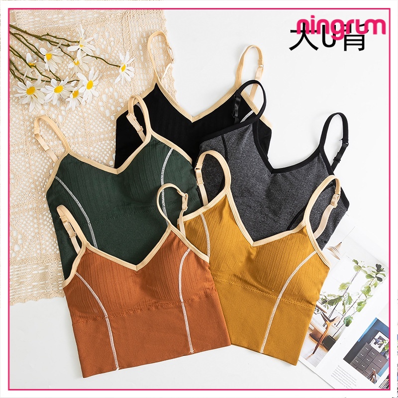 Ningrum Pakaian Dalam Wanita Bra Crop Top BH Sport Olahraga Katun Import High Quality 2055