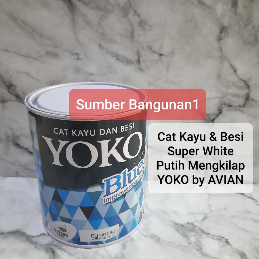 Cat Kayu dan besi Super white putih mengkilap YOKO by AVIAN