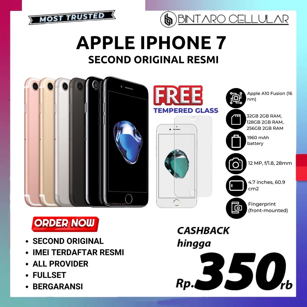 Jual IPHONE 7 256GB 128Gb 32GB Second Bekas Fullset Resmi | Shopee ...